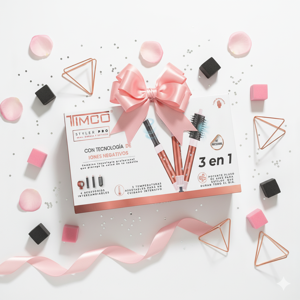 Cepillo Secadora TIMCO Styler PRO 3 en 1 Iónico Cerámico Seca Ondula y Estiliza AJ2642