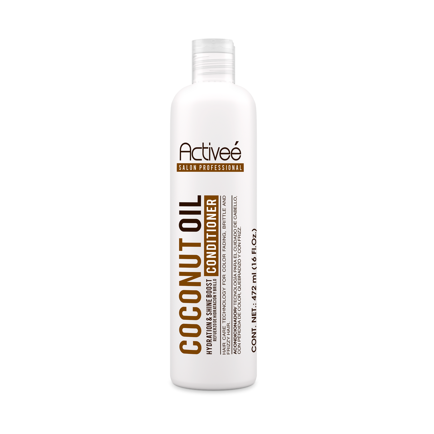 Acondicionador Activee Professional Coconut Oil Tecnologia para cuidado Cabello con Perdida de Color Quebradizo y con Frizz Libre de Sal