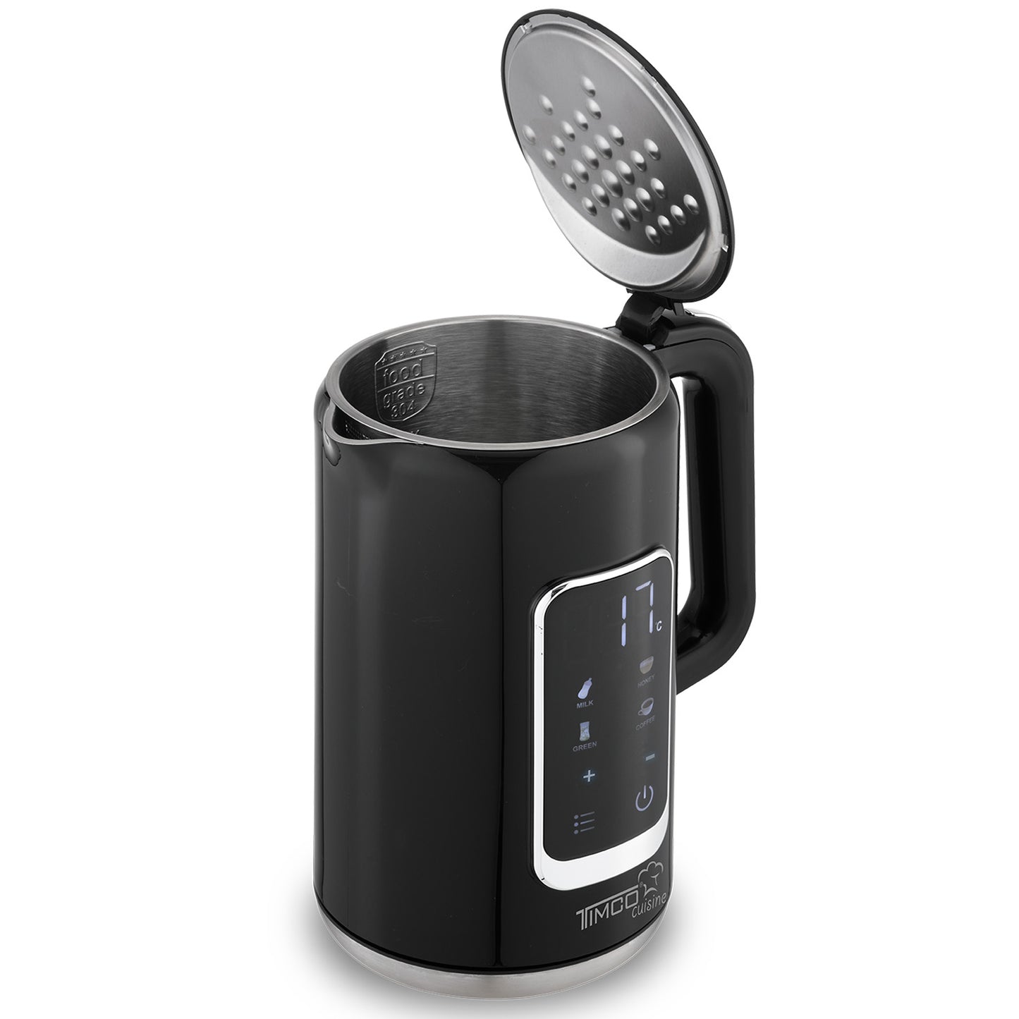 Tetera Electrica Digital con Control de Temperatura 1.7 L Jarra Eletrica para calentar agua Timco JE8723DN