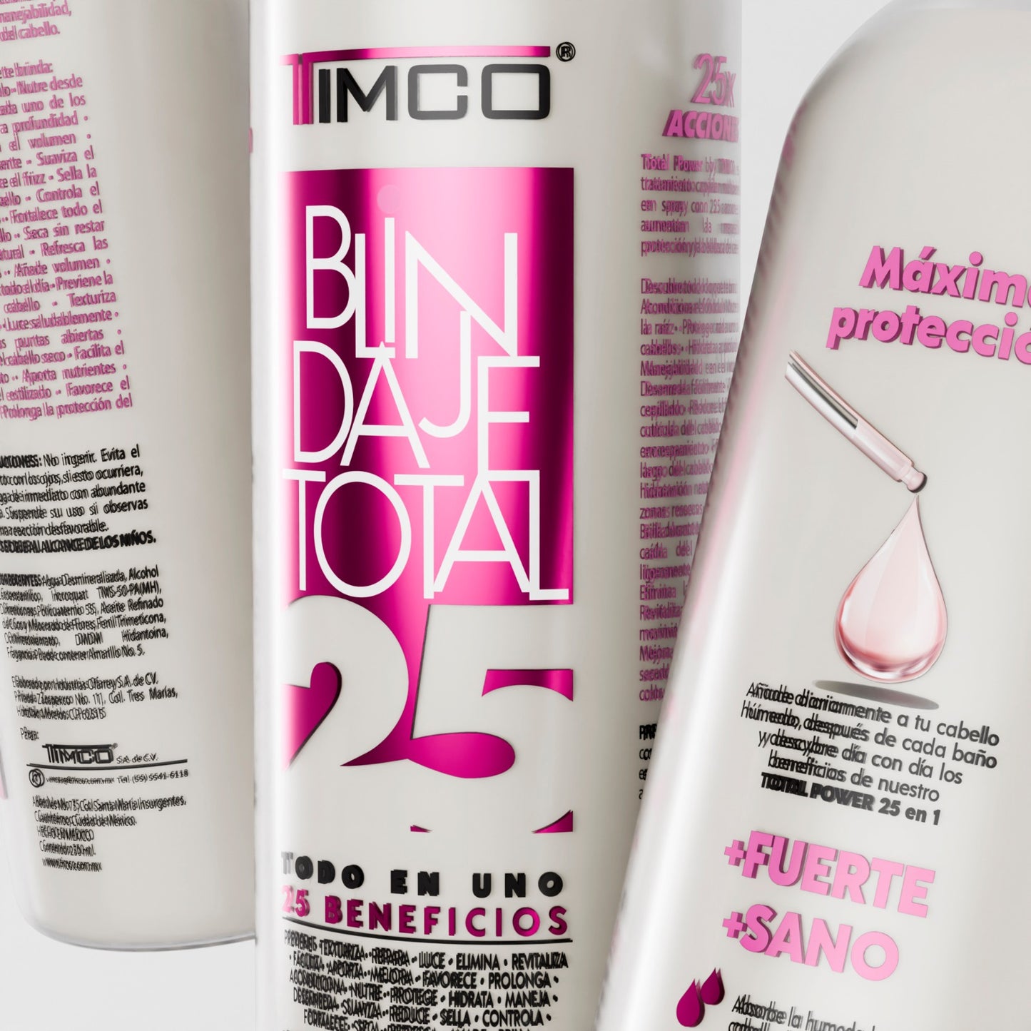 Spray Multibeneficios Protector térmico 25 en 1 Sin enjuague Unisex Total Power Timco LIQ25