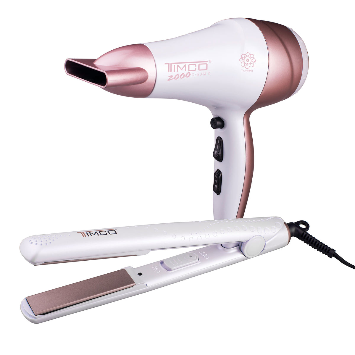 Kit Combo Secadora de Cabello con Boquilla y Plancha Alaciadora