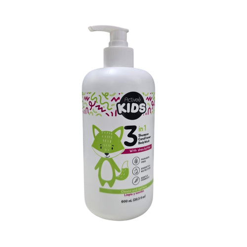 Shampoo Acondicionador Gel de Baño 3 en 1 Activeé Kids Hidratación y Protección Solar para Piel y Cabello