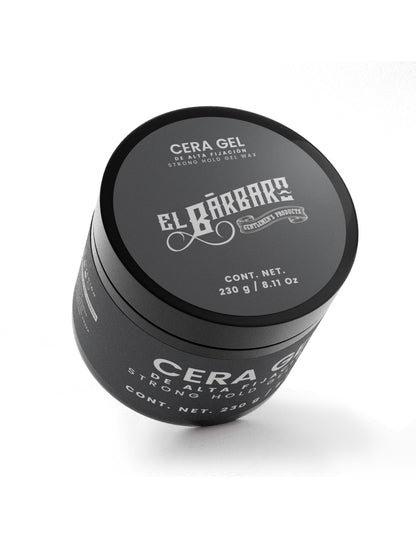 Cera Gel para Cabello Hombre Fijación Alta con Acabado de Gel Hidratante Sin Petrolatos El Bárbaro 230g