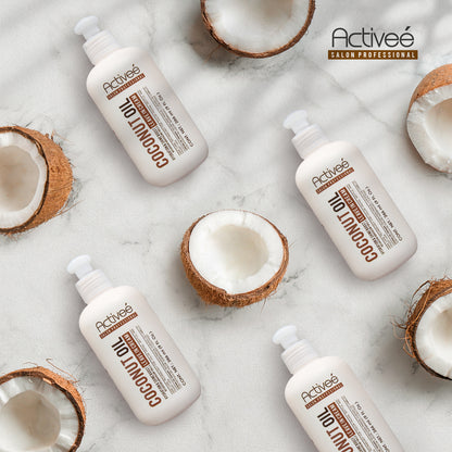 Shampoo Activee Professional Coconut Oil Tecnologia para cuidado Cabello con Perdida de Color Quebradizo y con Frizz Libre de Sal