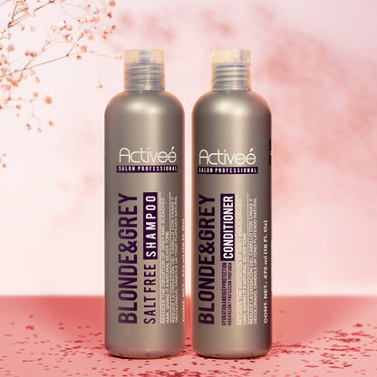 Shampoo Activee Professional Blonde & Grey Reduce la Oxidacion del Cabello con Canas y Decolorado dandole un tono plateado natural