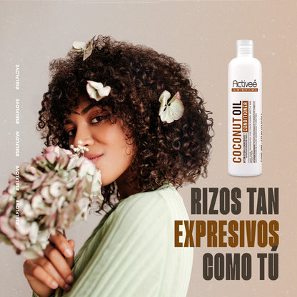 Acondicionador Activee Professional Coconut Oil Tecnologia para cuidado Cabello con Perdida de Color Quebradizo y con Frizz Libre de Sal
