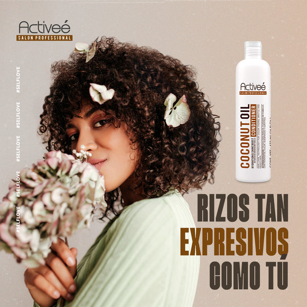 Shampoo Activee Professional Coconut Oil Tecnologia para cuidado Cabello con Perdida de Color Quebradizo y con Frizz Libre de Sal