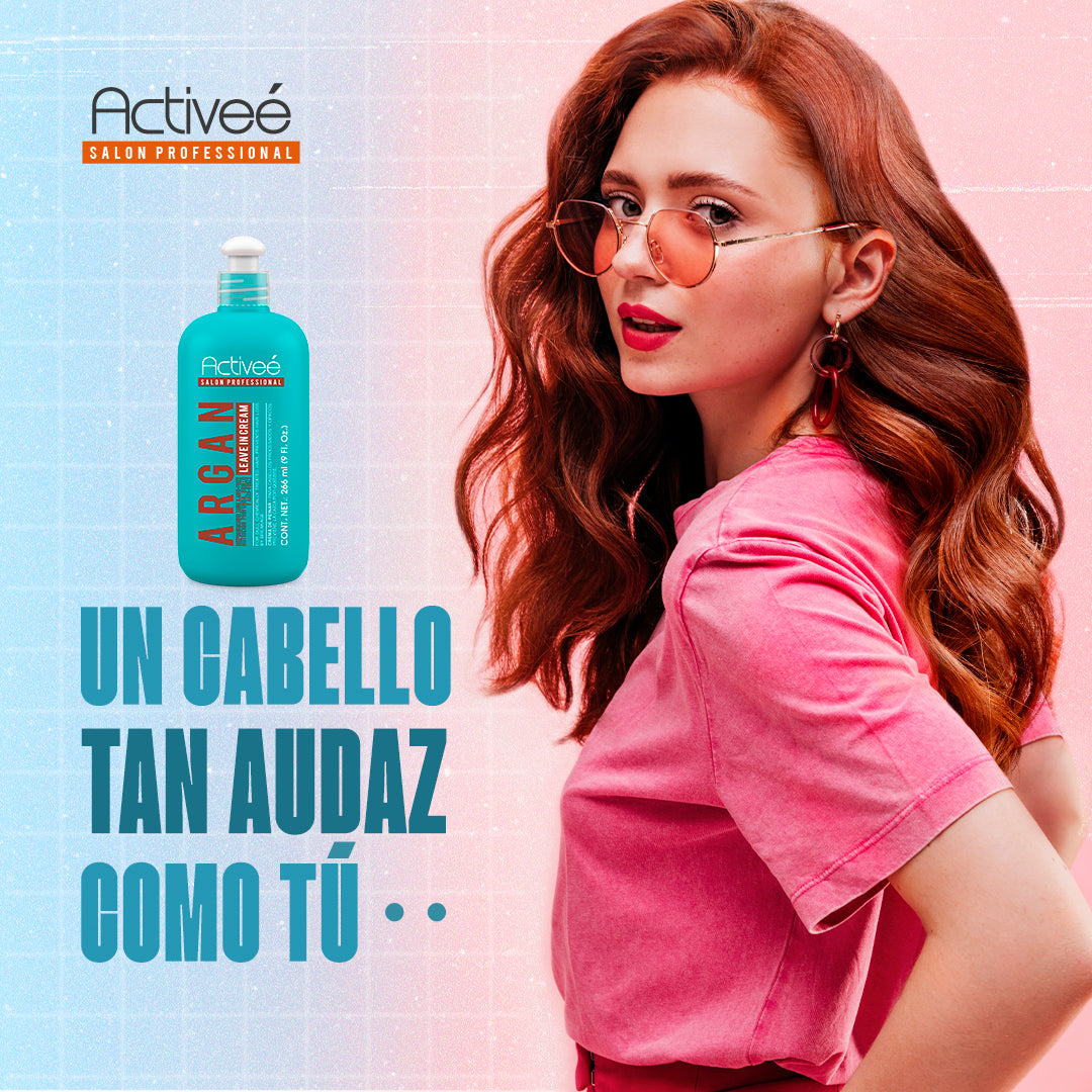 Crema para Peinar Activee Professional Argan Tecnologia para cuidado Intensivo de Cabello Teñido o Dañado Libre de Sal