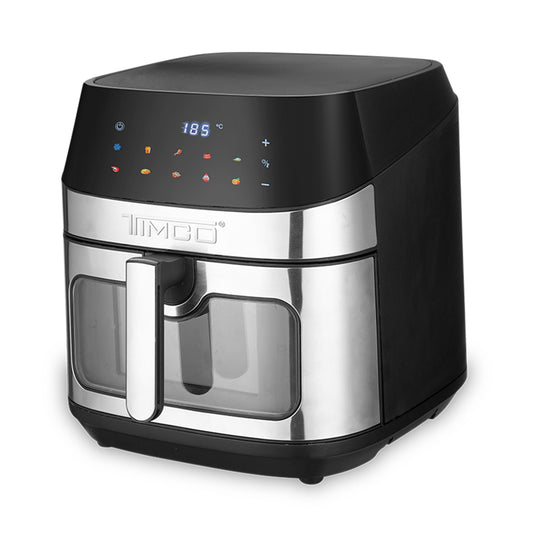 Freidora de Aire 8L Air Fryer Ventana de Visión Clara 1800W Pantalla Touch Digital 10 Funciones Automáticas Horno, Rostizador y Deshidratador AFE042 Timco
