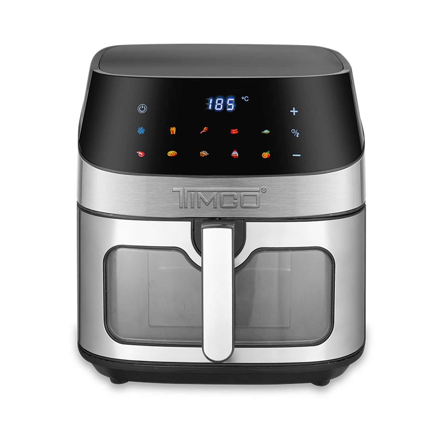 Freidora de Aire 8L Air Fryer Ventana de Visión Clara 1800W Pantalla Touch Digital 10 Funciones Automáticas Horno, Rostizador y Deshidratador AFE042 Timco