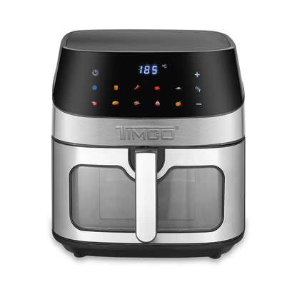 Freidora de Aire 8L Air Fryer Ventana de Visión Clara 1800W Pantalla Touch Digital 10 Funciones Automáticas Horno, Rostizador y Deshidratador AFE042 Timco