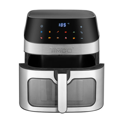 Freidora de Aire 8L Air Fryer Ventana de Visión Clara 1800W Pantalla Touch Digital 10 Funciones Automáticas Horno, Rostizador y Deshidratador AFE042 Timco