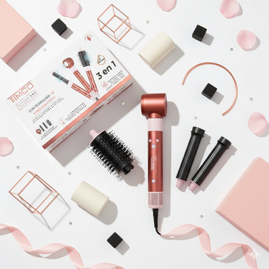 Cepillo Secadora TIMCO Styler PRO 3 en 1 Iónico Cerámico Seca Ondula y Estiliza AJ2642
