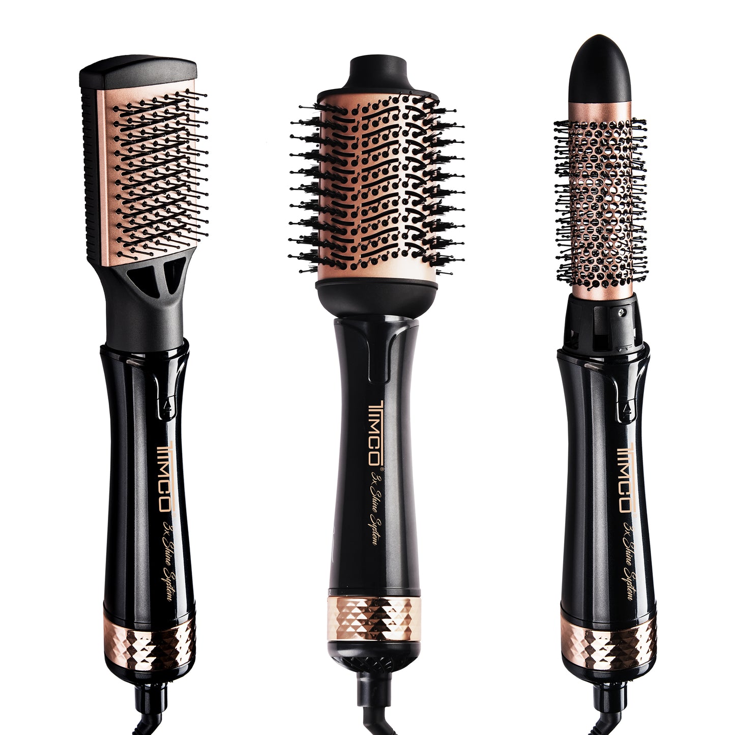 Cepillo de Aire Electrico Secadora de Cabello 3 Cabezales Intercambiables Timco AJ-819