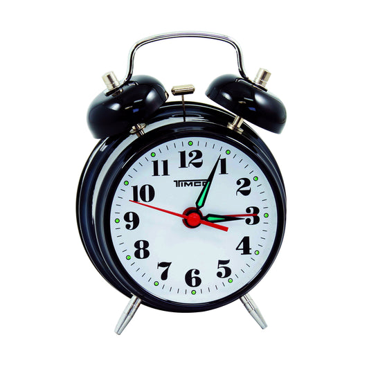 Reloj Despertador de Cuerda Metálico Decorativo Timco AL-8023 N