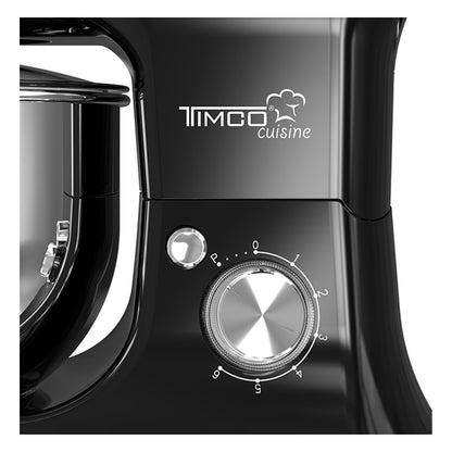 Batidora de Pedestal 5 L 300W 6 Velocidades con Gancho, Paleta y Globo Función Pulso BAT1107 Timco