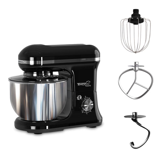 Batidora de Pedestal 5 L 300W 6 Velocidades con Gancho, Paleta y Globo Función Pulso BAT1107 Timco