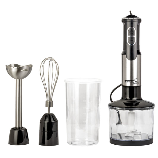 Batidora Multifuncional de Inmersion 4 en 1 Licuadora de Mano Acero Inoxidable Timco BAT2203