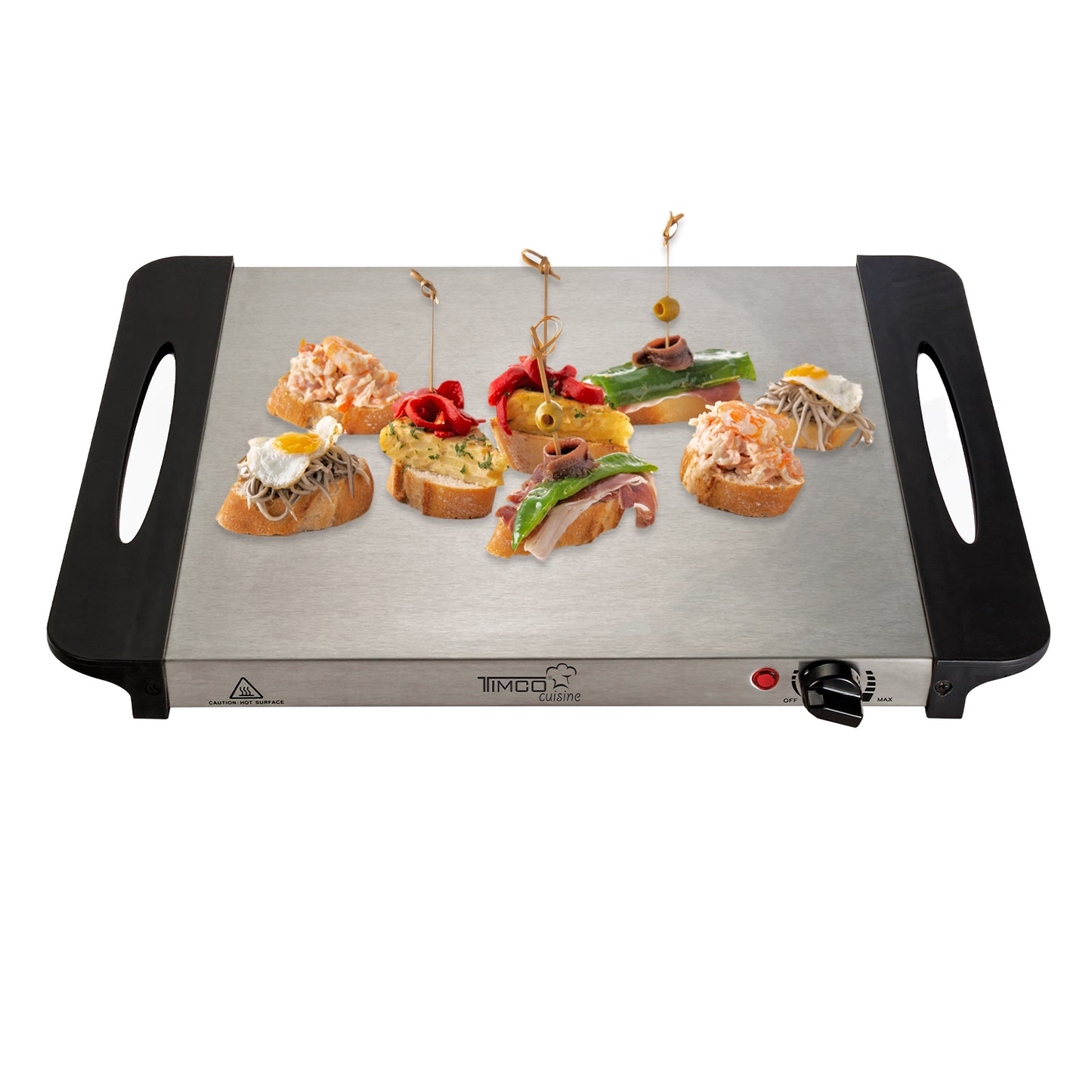 Plancha Eléctrica de Calentamiento Mantiene Alimentos Calientes Bandeja Acero Inoxidable Timco BCE200