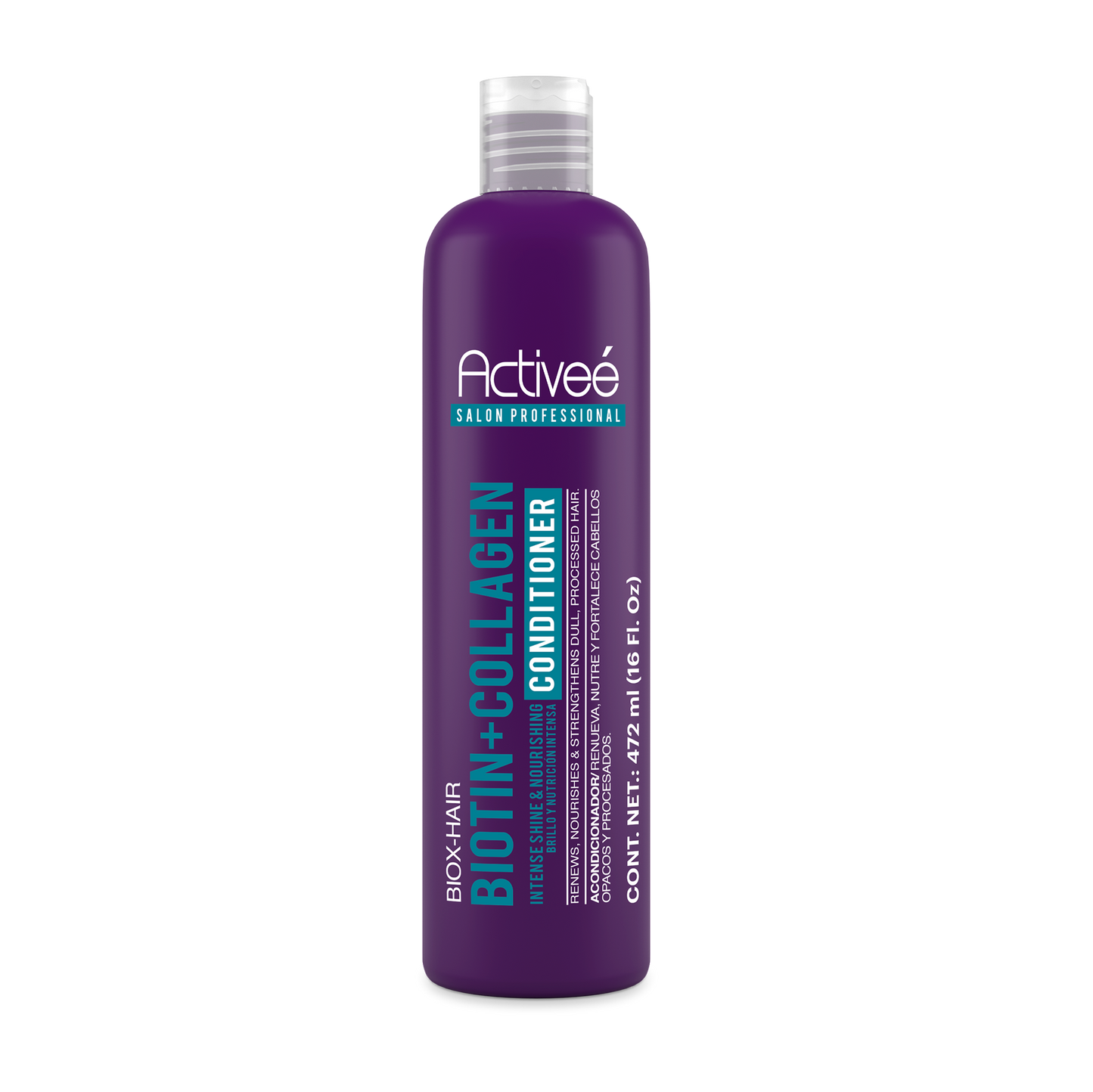 Acondicionador Activee Professional Biotin+Colagena Renueva Nutre y Fortalece Cabellos Opacos y Procesados Libre de Sal