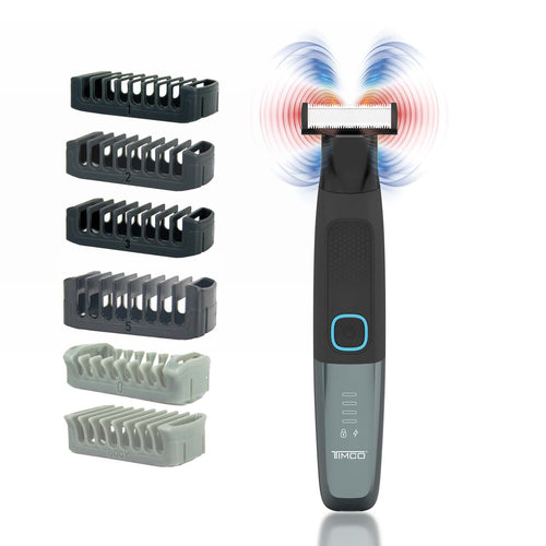 Recortadora de Barba TIMCO BSK‑LD7529 para Hombre 2 en 1  Rasuradora Eléctrica Inalambrica Trimmer Corporal con 6 Peines y Resistencia al Agua