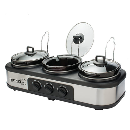 Bufetera Electrica Triple 3 Insertos de Ceramica Chafer Cocina Eventos Timco BUFET1121