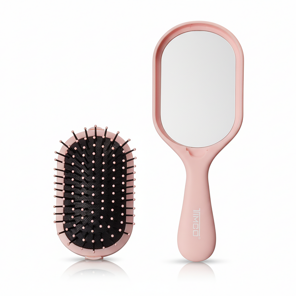 Cepillo de Cabello Desenredante con Espejo tipo Paleta Cojin Removible Timco C6111