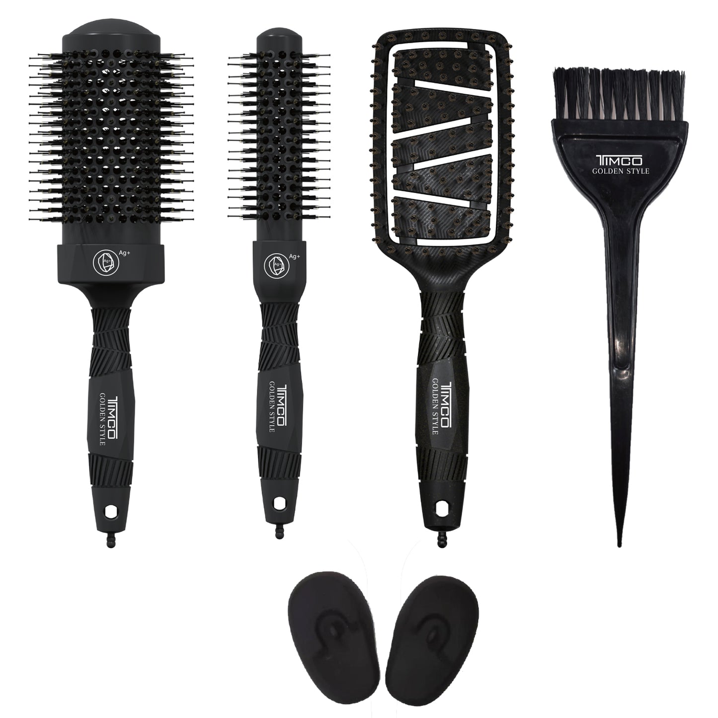 Kit de Cepillos Profesionales para Cabello Desenreda y Estiliza Orejeras Protectoras Evita Quemaduras Timco CBIO SET