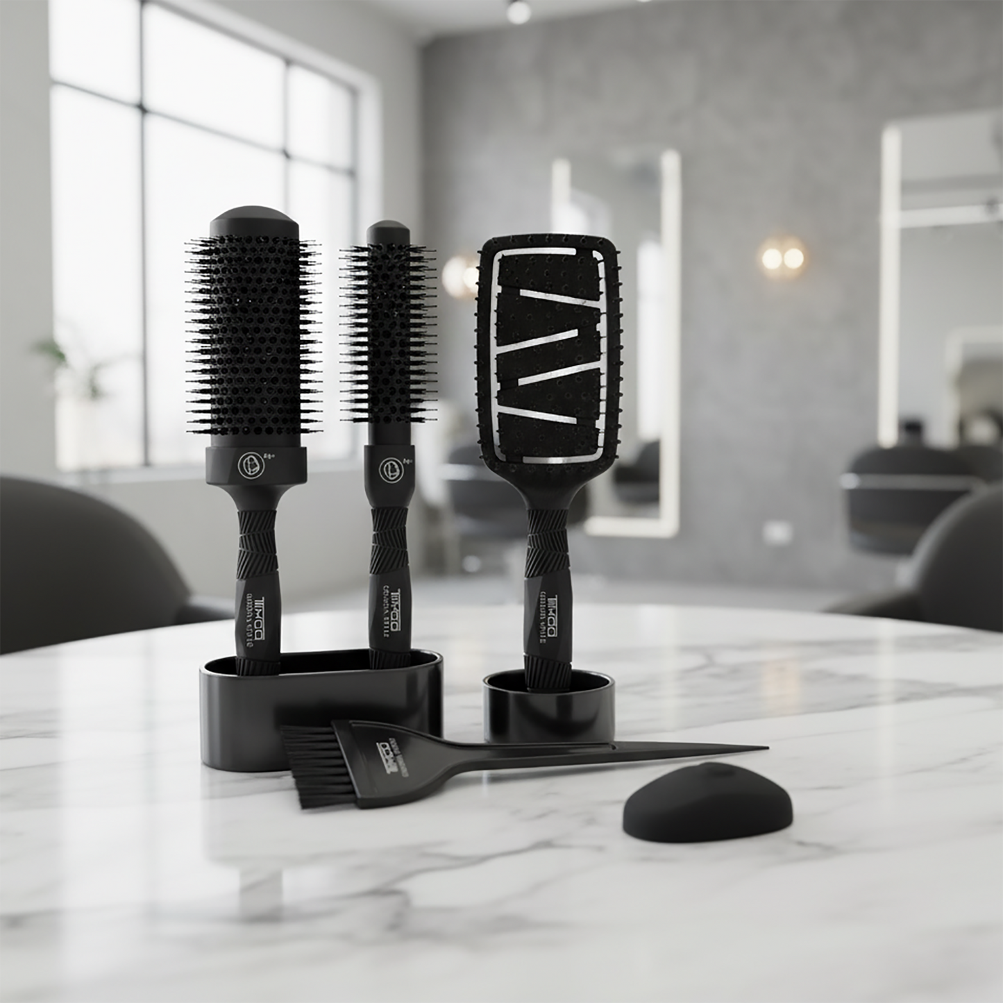 Kit de Cepillos Profesionales para Cabello Desenreda y Estiliza Orejeras Protectoras Evita Quemaduras Timco CBIO SET