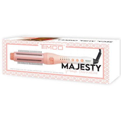 Cepillo Electrico de Cabello Redondo Voluminizador Cerdas Retractiles Tourmaline Majesty Peach Tourmaline Timco CEF228