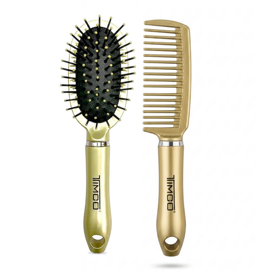 Kit 2 en 1 Cepillo y Peine para cabello TIMCO CKIT6500 Duo Brush Pack para Desenredado Suave y Cabello Manejable