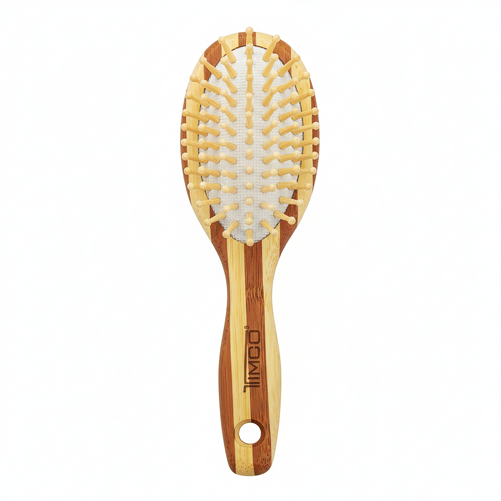 Cepillo de Cabello Madera Natural Acolchado Cuidado del Cuero Cabelludo Timco CMC01