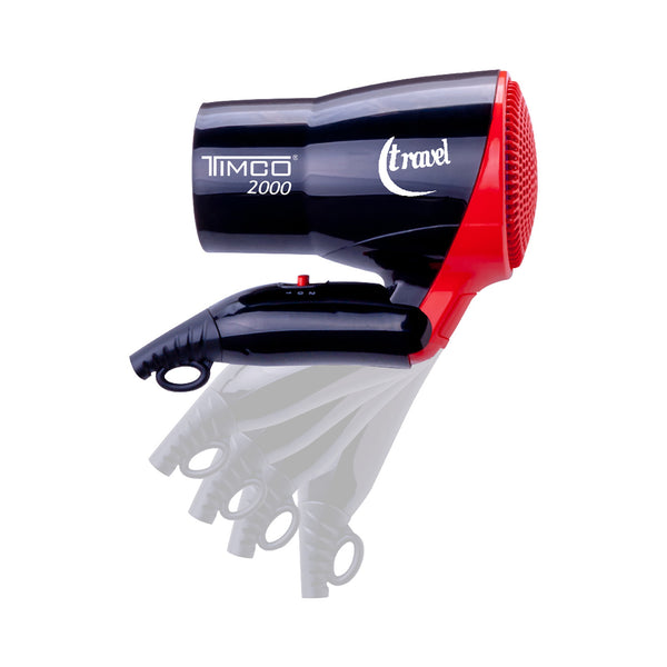 Kit Combo Viaje Secadora de Cabello Plegable + Cepillo + Trimmer Timco