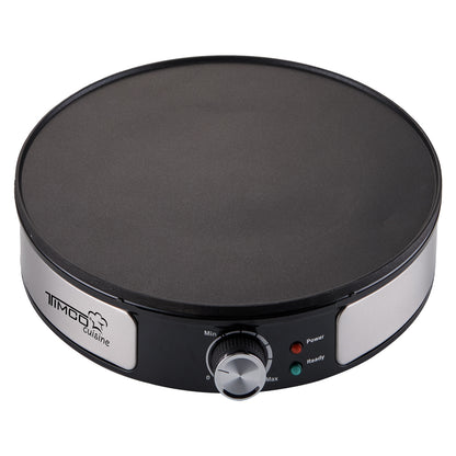 Crepera Electrica Plancha Antiadherente 31 cm Control de Temperatura Ajustable 1100 W Timco CREP515M