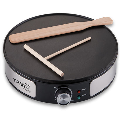 Crepera Electrica Plancha Antiadherente 31 cm Control de Temperatura Ajustable 1100 W Timco CREP515M