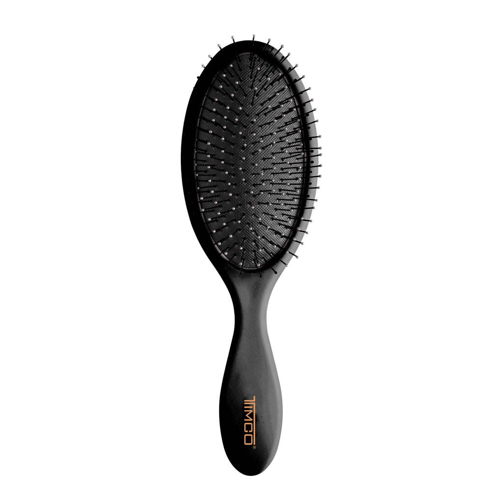 Cepillo de Cabello Desenredante Ovalado Acolchado Negro Ultra Thin Timco CWET01N