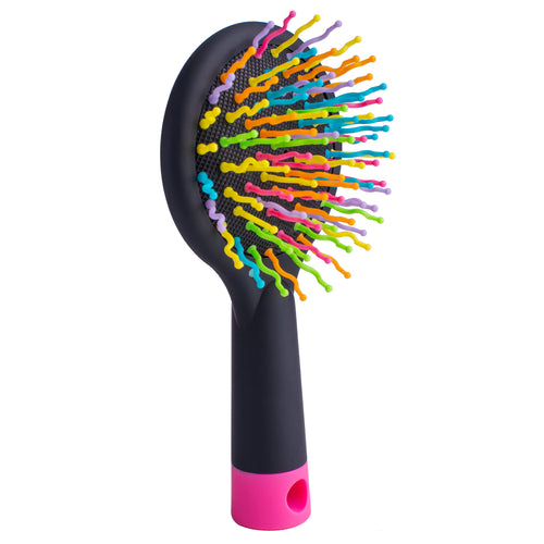 Cepillo Desenredante Antifrizz con Espejo TIMCO Rainbow Cerdas Zigzag