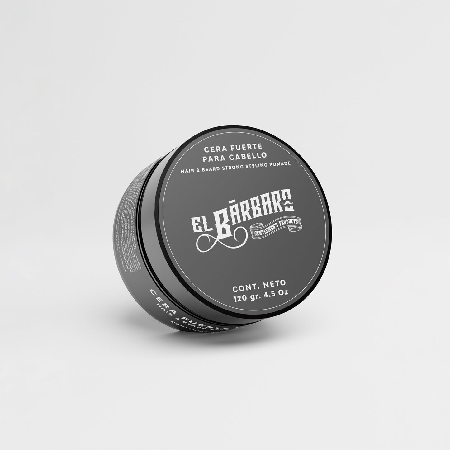 Cera para Cabello, Barba y Bigote Hombre Fijación Fuerte Sin Residuos Con Aceite de Ricino El Bárbaro 120g