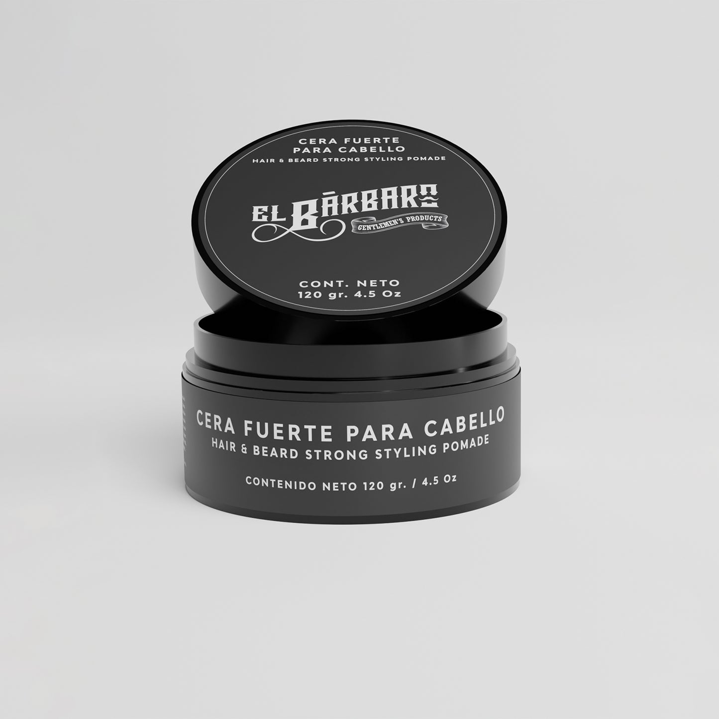 Cera para Cabello, Barba y Bigote Hombre Fijación Fuerte Sin Residuos Con Aceite de Ricino El Bárbaro 120g