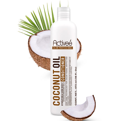 Acondicionador Activee Professional Coconut Oil Tecnologia para cuidado Cabello con Perdida de Color Quebradizo y con Frizz Libre de Sal