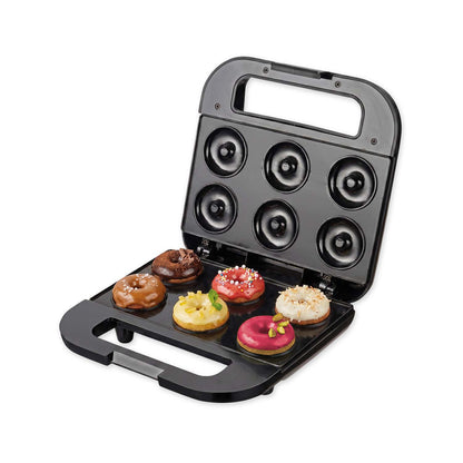 Maquina Electrica Mini Donas TIMCO DONA107 6 Donas Rápidas Antiadherente Luz Indicadora