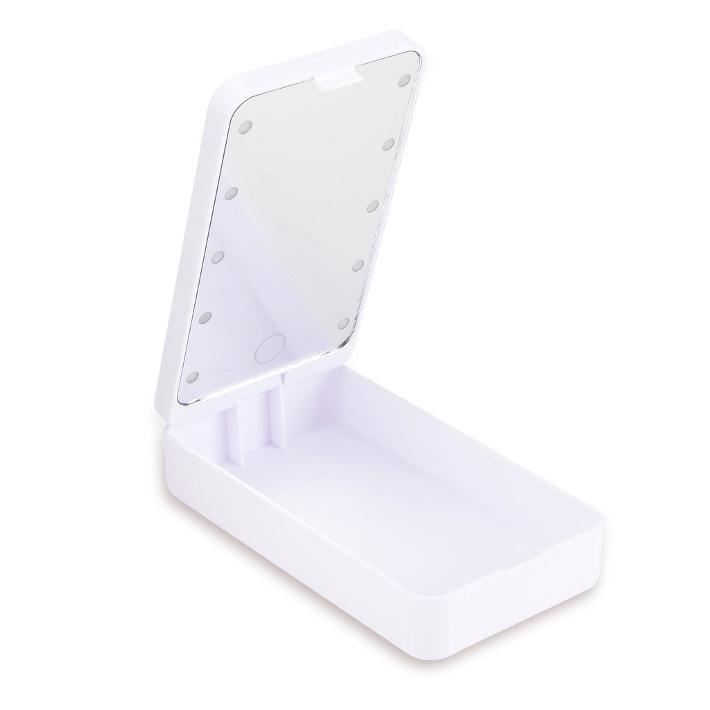 Espejo Portatil Bolsillo con Luz LED Ideal para Maquillaje Skincare Timco ESP1541