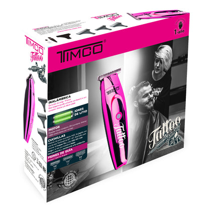 Terminadora Delineadora Inalambrica Tattoo Uso Profesional Peines Guía de Aumento Timco HC188R