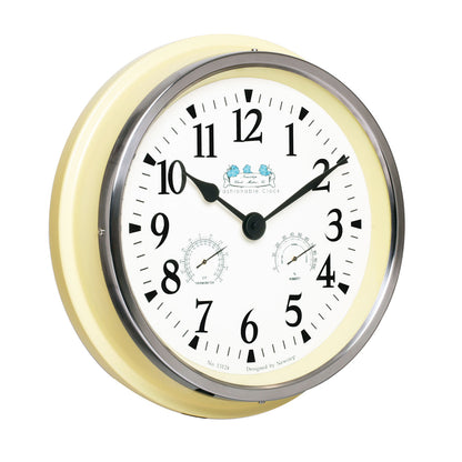 Reloj de Pared Analógico Estilo Retro con Medidor de Temperatura y Humedad Timco HYW124A