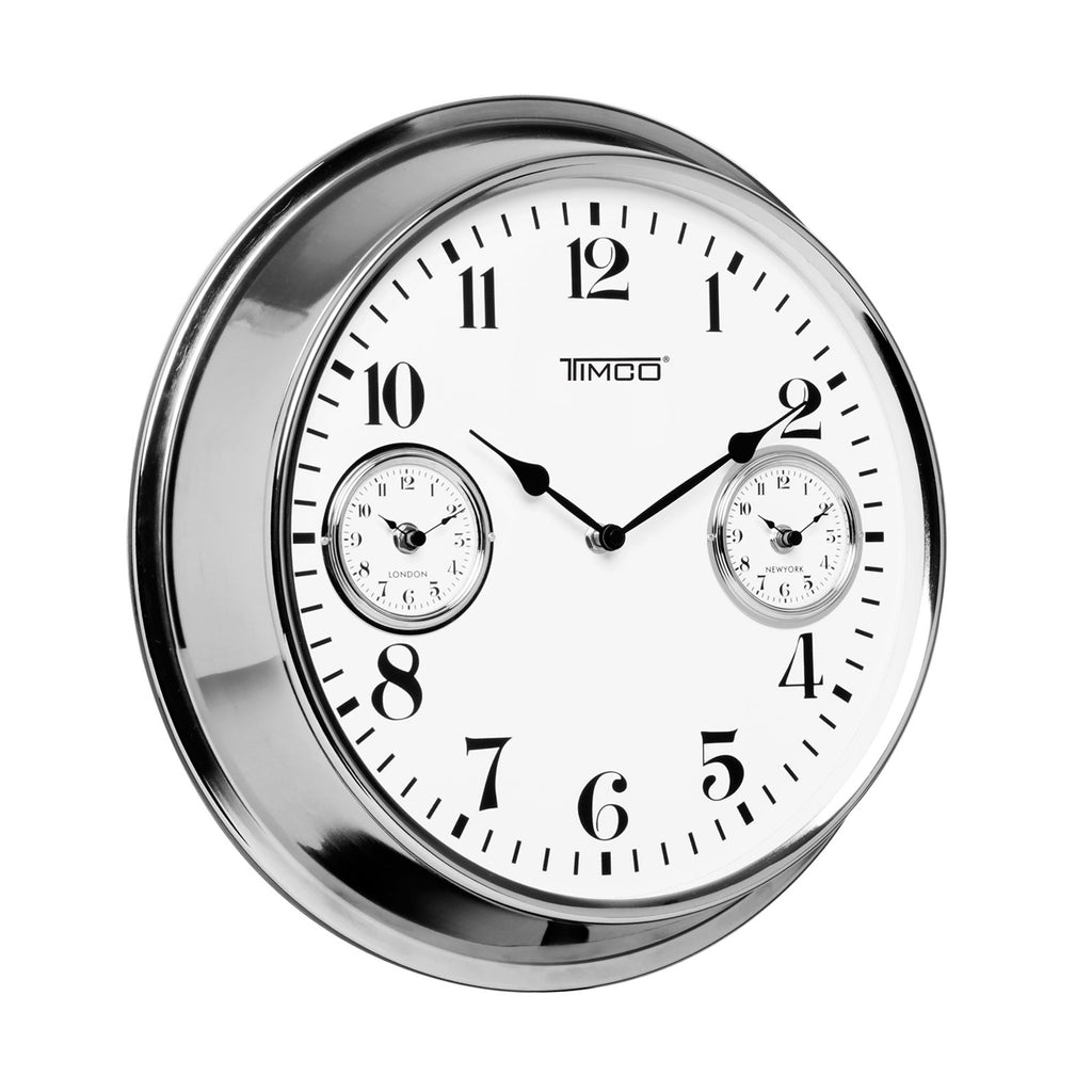 Reloj de Pared para Tres Horarios Diferentes Timco HYWI120