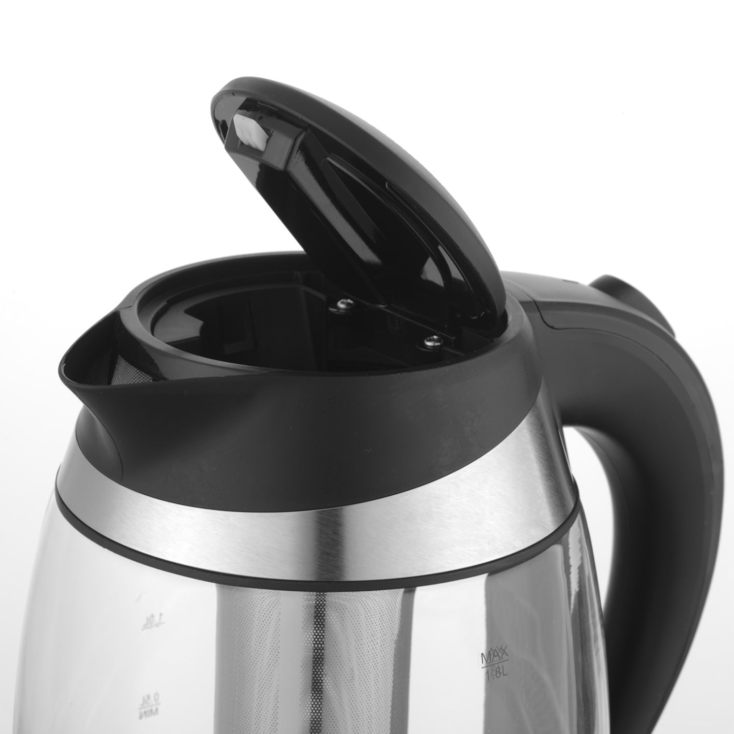 Tetera Electrica con Infusor Removible Jarra Electrica de Vidrio para Calentar Agua Capacidad 1.8 litros Timco JE1757T