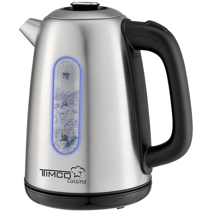 Tetera Electrica de Acero Inoxidable Capacidad de 1.7 Litros Jarra Electrica Apagado Automatico Timco JE8701R