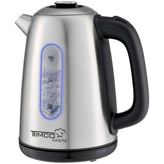 Tetera Electrica de Acero Inoxidable Capacidad de 1.7 Litros Jarra Electrica Apagado Automatico Timco JE8701R