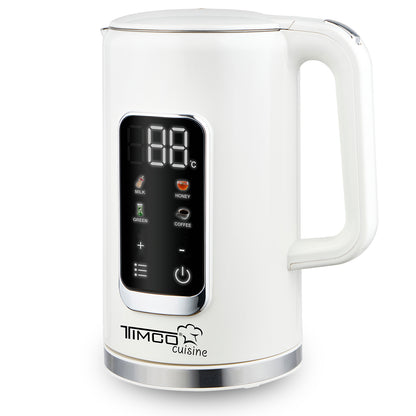 Tetera Electrica Digital con Control de Temperatura 1.7 L Jarra Eletrica para calentar agua Timco JE8723DB