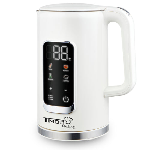 Tetera Electrica Digital con Control de Temperatura 1.7 L Jarra Eletrica para calentar agua Timco JE8723DB